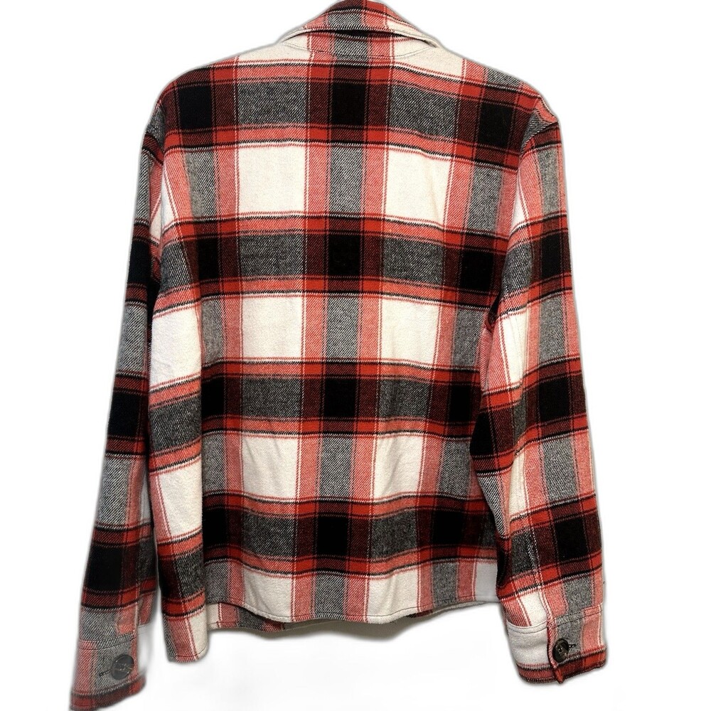 BB Dakota Steve Madden Plaid Shacket XXL Red Black White Button Shirt Jacket - Picture 3 of 7